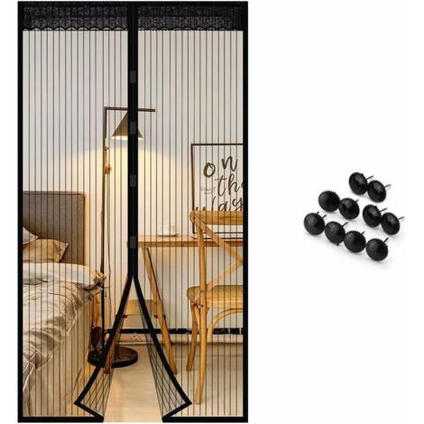 Moustiquaire porte fenêtre aimantée 100x210 cm – Fibre de polyester durable – Installation sans perçage – Anti-insectes pour portes coulissantes