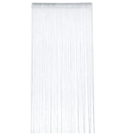 Lntyq – Rideau de porte occultant anti-mouches 100 x 200 cm – Moustiquaire pailletée en polyester – Décoration murale pour intérieur blanc
