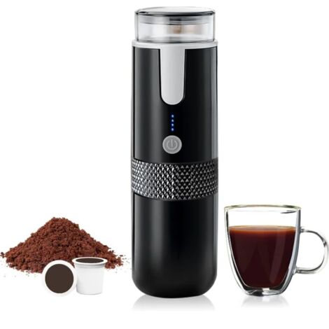 Machine à café portable compatible avec les capsules de tasse K Café moulu Cafetière à main à commande manuelle pour le camping