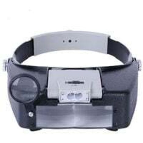 Bandeau Loupe Horloger Mains Libres Loupe avec Lumière Casque Loupe Grossissante avec LED Lumière, pour Horloger, Bijoutier, Lecture