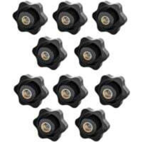 Bouton de Serrage M6, Ecrou Étoile, Écrou De Serrage M8, Bouton de Serrage à Filetage Moleté, Étoile Tête Écrous De Serrage Bouton, pour les Mécaniques,L'industrie,Mobilier,Équipements,10 Pack