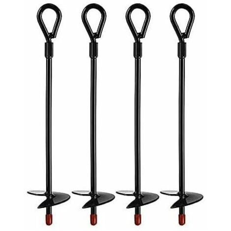 Ancres au Sol, ancrages de terre robustes pour Tarières de 5 Pouces, Ancrage au sol Ensembles pour tentes, auvents, abris, Trampolines et balançoires (4 pcs) (1/5)