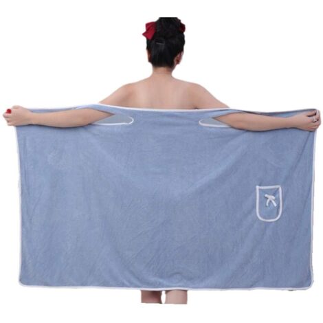 Serviette de Bain Serviette de Bain absorbante Ultra Douce pour Femme, Serviette de Bain en Polaire Corail, Enveloppement avec Bonnet de Douche imperméable 80x150cm (1/5)