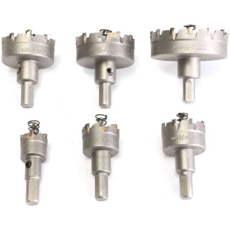 6Pcs Perceuse Scie-Cloche Trou Foret aise Alliage Acier Inox 22 - 65Mm (1/4)