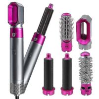 Crea – Brosse soufflante 5 en 1 – Sèche-cheveux, lisseur, boucleur – 3 niveaux de chaleur – Pour cheveux fins et normaux – Accessoires interchangeables