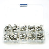 Kit 65 Graisseurs à Visser M6 M8 M10 - Assortiment Complet Droits, 45°, 90° Et 180° Avec Boîte De Rangement Pratique