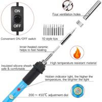 Kit De Fer à Souder - 60W - Température Réglable De 200450℃ - Multimètre - 5PCS Conseils De Soudage Fer A Souder Etain Fil De Soudure Pincettes Denudeur De Fil Support 85271614