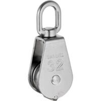 AIDUCHO Robuste Poulie À Corde Réa Simple Avec Emerillon Pivotante En Inox Pulley Block Charge Max. 35-1000 Kg – M32