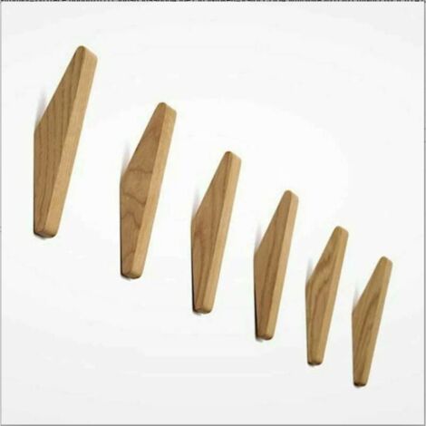 Ensemble de 6 cintres vintage en bois, cintres en bois, capacité de charge 5 kg, cintres muraux, cintres pour peignoirs, cintres pour chapeaux, cintres, cintres multi-usages, porte-clés (ensemble de 6 (1/5)