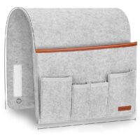 Organisateur d'accoudoir de canapé, housse de protection pour fauteuil, sac de rangement antidérapant pour télécommande, magazines, iPad, téléphone, lunettes (gris)