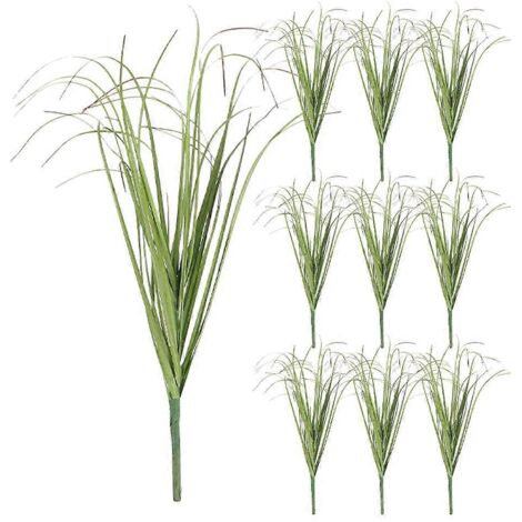 Lot de 10 plantes artificielles décoratives (herbe, arbustes, verdure) (1/5)