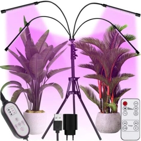 Lampe de croissance pour plantes avec support / Lampe de croissance pour plantes - 4 panneaux LED
