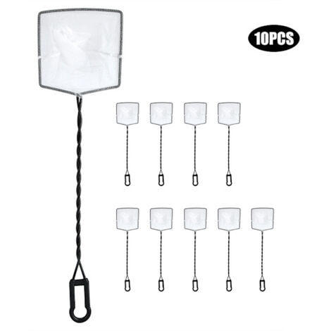 Lot de 10 pièges à épuisette noirs de 12,7 cm pour aquarium, accessoire indispensable