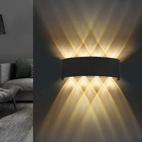 Applique murale LED d'intérieur, fixation murale, éclairage bidirectionnel vers le haut et vers le bas, 8 watts, lumière blanche chaude 3000K, convient aux salons, garages et autres pièces. (1/5)
