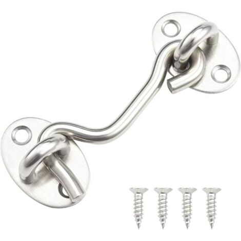 Verrous de porte, crochets de cabine, supports de fenêtre insonorisés, acier inoxydable, 75 mm, argent (1/5)