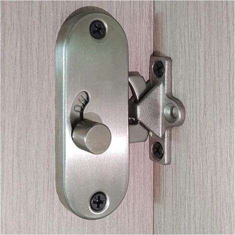 Serrure pour porte coulissante à 90 degrés, loquet d'intimité coudé pour portes coulissantes, serrure et pêne à came pour porte coulissante (1/5)