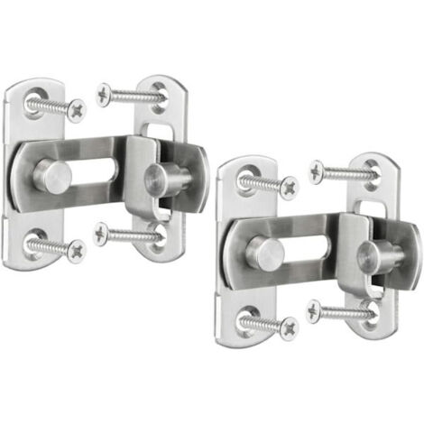 Lot de 2 verrous d'angle à 90 degrés en acier inoxydable (avec vis) — Verrous à pêne de 3 pouces en acier inoxydable pour portes et fenêtres (1/5)