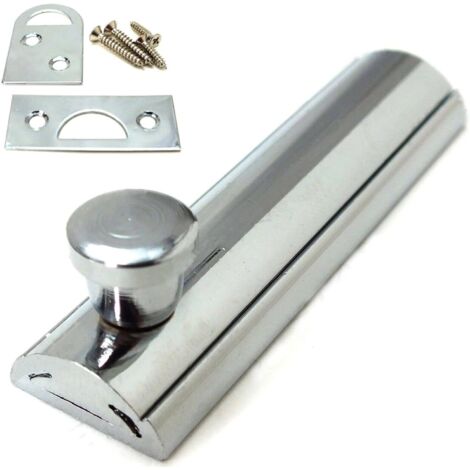 Verrou de porte lisse chromé poli de 75 mm, convient aux portes intérieures, aux armoires et aux placards avec vis (1 pièce) (1/4)