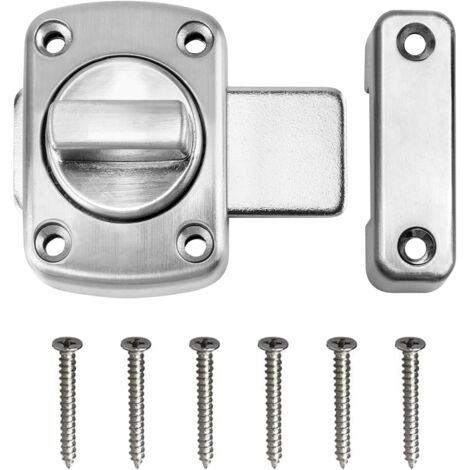 1 verrou de porte rotatif en alliage de zinc, verrou de porte rotatif pour chambre et salle de bain, verrou antivol pour porte intérieure. . (1/5)