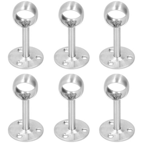 Jeu de 6 brides de fixation en acier inoxydable : Accessoires pour tringles à rideaux et supports pour tringles de penderie (Quincaillerie)