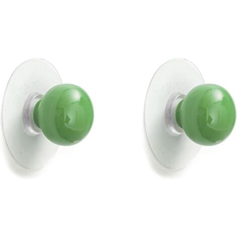 Lot de 2 boutons de tiroir en céramique colorée — Poignées autocollantes pour portes d'armoires et de placards Convient aux meubles, commodes, placards et chambres d'enfants (vert foncé) (1/5)