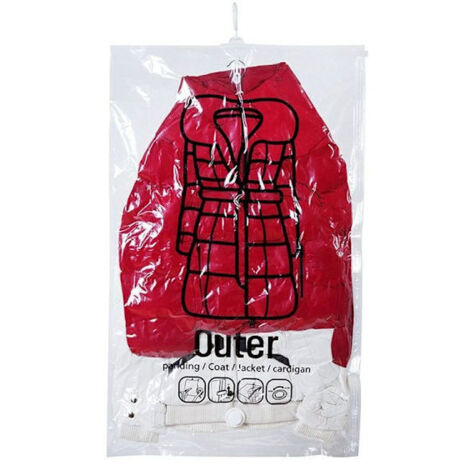 Ensemble de sacs de rangement sous vide suspendus, permettant de gagner 80 % d'espace. (1/5)