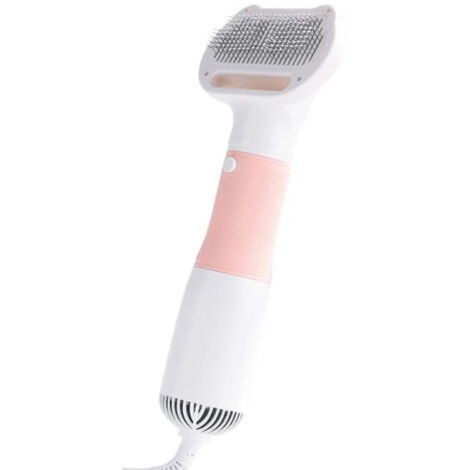 Peigne séchoir à poils d'animaux 3 en 1 – Portable et silencieux, avec trois réglages de température et une protection contre la surchauffe, convient aux chats et aux chiens.