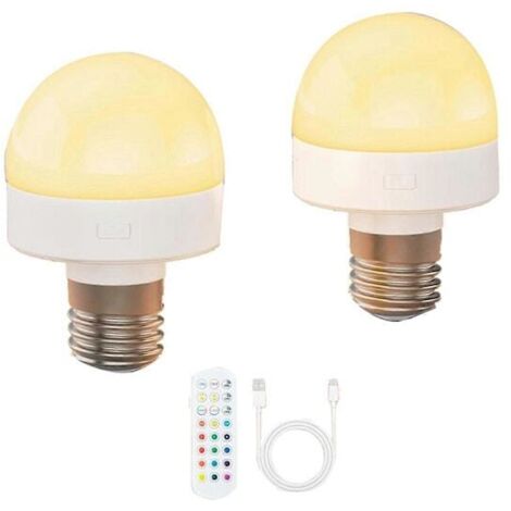 Ampoule rechargeable E26 à piles avec télécommande (1/5)