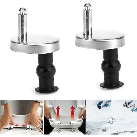 1 paire d'accessoires pour charnières de siège de toilette à montage supérieur, kit de vis à dégagement rapide pour charnières (1/5)