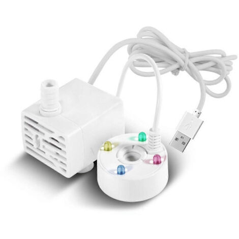 Mini pulvérisateur à pompe à eau USB 5V avec lumière LED, idéal pour les fontaines d'intérieur, les bassins de jardin et les jeux d'eau. (1/5)