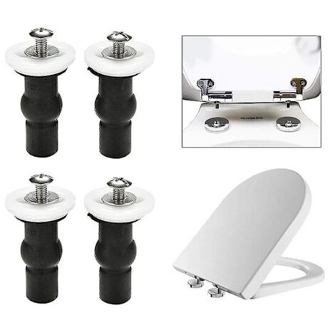 Support de fixation supérieur pour abattant de toilette, 2 paires, caoutchouc d'expansion universel, écrou, accessoires de charnière, ensemble de 4 pièces (1/5)