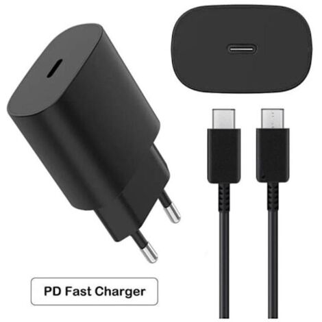 Le chargeur rapide Samsung 25 W, livré avec un câble de données USB-C de 2 mètres, est un adaptateur de charge ultra-rapide pour les Galaxy S24, S23 et S22 Ultra, et sert également de prise secteur po (1/5)