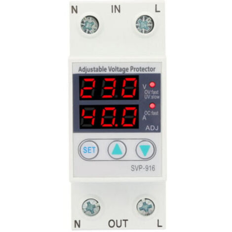 Parafoudre/protecteur de sous-tension intelligent monophasé réglable — 230 V CA (40 A) (1/5)