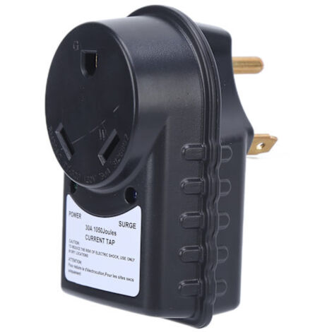 Adaptateur mâle-femelle 125 V 30 A avec protection contre les surtensions pour camping-cars (1050J) et indicateur LED — Convient aux camping-cars et caravanes (1/5)