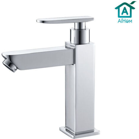 Robinet Eau Froide pour Lave-Mains Robinet Salle de Bain Chromé Poignée Simple Mitigeur Robinet Lavabo (1/5)