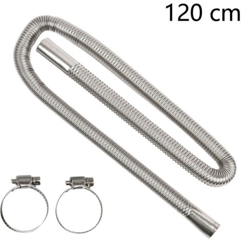 Tuyau d'échappement de 120 cm pour groupe électrogène. tuyau d'échappement en acier inoxydable. chauffage d'appoint.