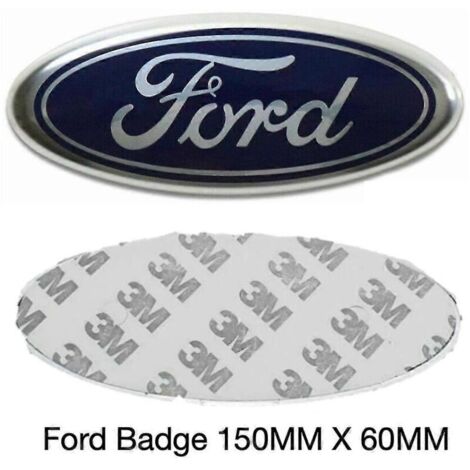 Emblème Ford 150 mm x 60 mm bleu/argent avant arrière logo Mondeo Transit Focus