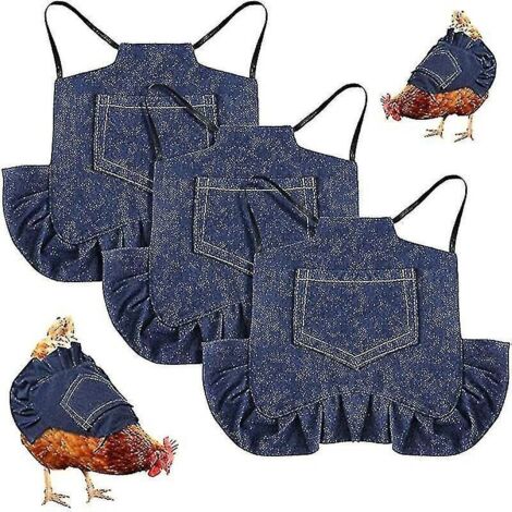 Lot de 3 protections ajustables pour poules (selle. veste. tablier) avec élastique. adaptées aux petites. moyennes et grandes poules - Sheng (1/5)
