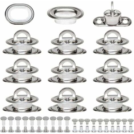 œIllets Ovales Twist Verrouiller en Laiton Nickelé Tourniquet Bache avec Contre-rivure et Rivet pour Accessoires DIY Craft à Main en Cuir Sac Matériel H298 (1/5)