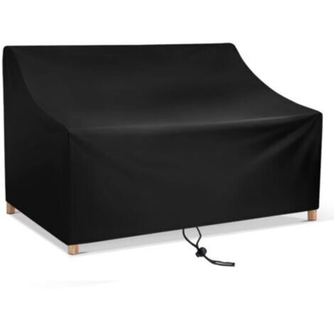 Housse de protection pour banc de jardin 2 places Housse en tissu Oxford imperméable et respirant Housse pour banc de jardin. 134 x 66 x 63-89 cm (1/5)