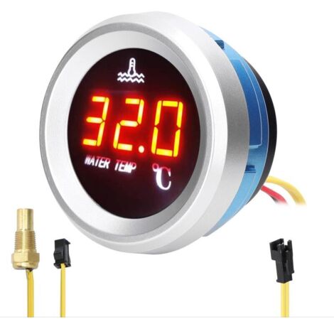 9-36 V Jauge de température de l'eau de 52 mm. compteur numérique de voiture. écran LED avec fonction d'alarme et capteur de température (1/5)