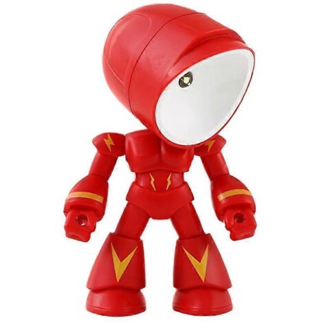 Lampe de nuit LED Mini Robots, motif robot solitaire, dessin animé mignon, pour chambre d'enfant (rouge) (1/5)