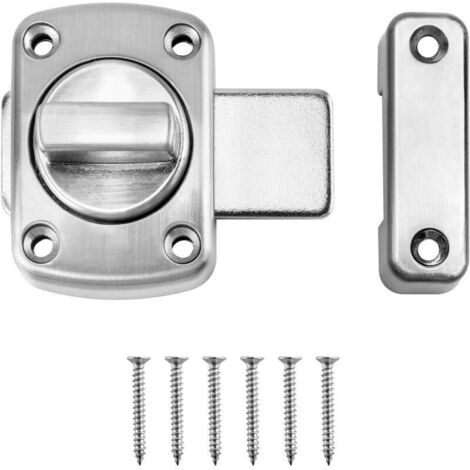 Drehbarer Türriegel. Türschloss für Innentüren. Riegel für Badezimmer-. Schlafzimmer- und WC-Türen. Silber (1/4)
