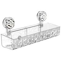 Étagère de douche murale grande capacité sans perçage, panier de rangement mural sans perçage, étagère de rangement à ventouses pour salle de bain