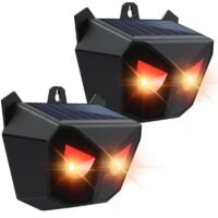 Solarbetriebenes Wildtierabwehrgerät für die Nacht mit roten LED-Leuchten – Wildtierabwehr – Wasserdicht – Für Garten. Hof. Bauernhof. Hühner