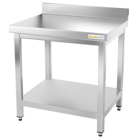Table de travail en inox 600 x 700 mm adossée PREMIUM - GOLDINOX (1/4)