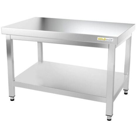 Table de travail en inox soubassement 1000 x 500 mm PREMIUM - GOLDINOX (1/4)