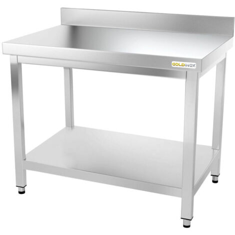 Table de travail en inox 1000 x 500 mm adossée PREMIUM - GOLDINOX (1/4)
