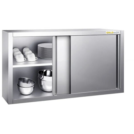 Placard mural inox 1000x400 mm - Hauteur 650 mm avec portes coulissantes IDEAL - GOLDINOX (1/4)