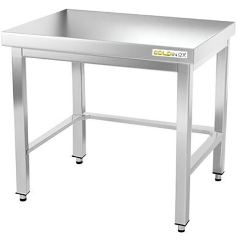 Table de travail en inox soubassement 700 x 500 mm avec renfort PREMIUM - GOLDINOX (1/4)